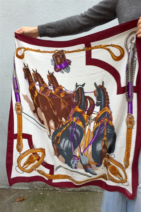 hermes silk scarf horse|how to authenticate Hermes scarf.